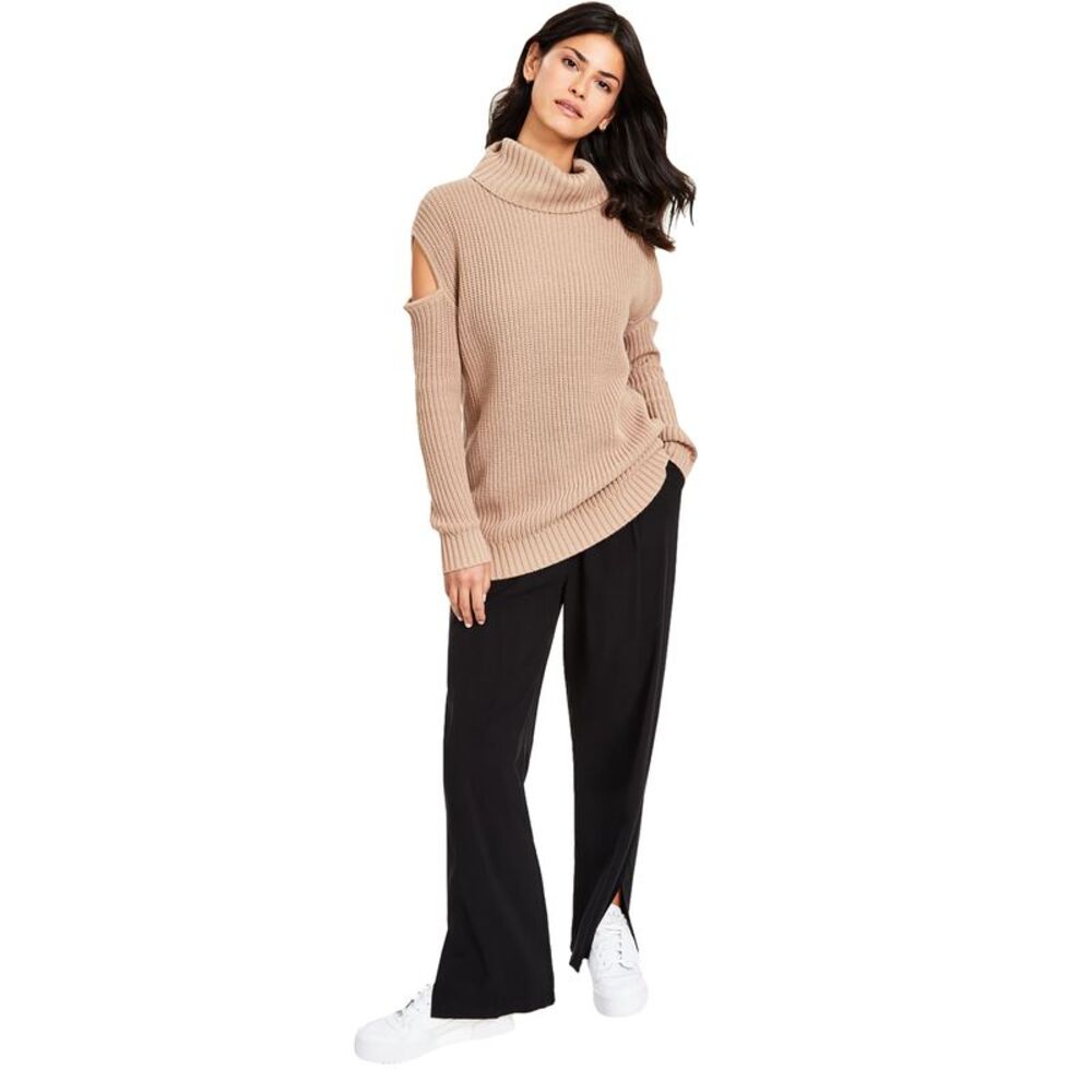 Bar III Women's Turtleneck Cutout Sweater